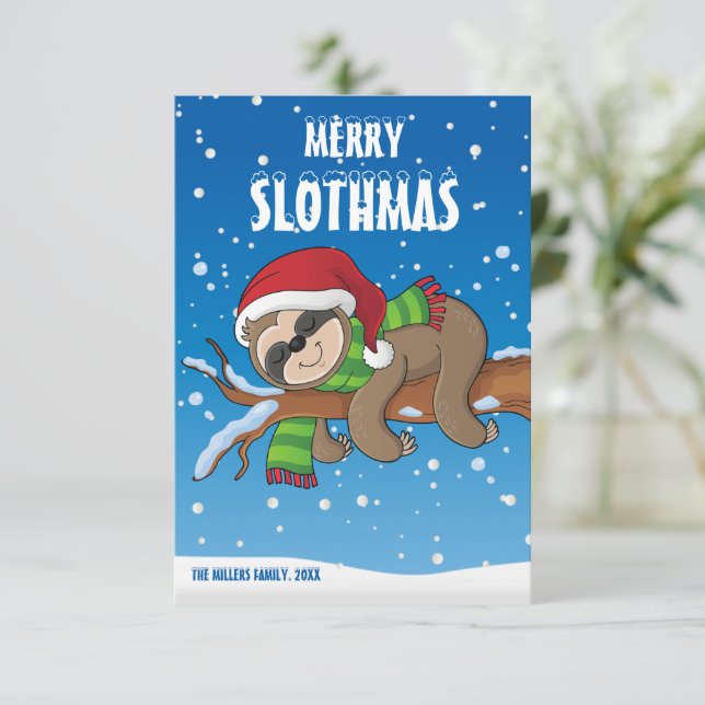 Merry Slothmas, Sloth jul Card, (Stående Fram)