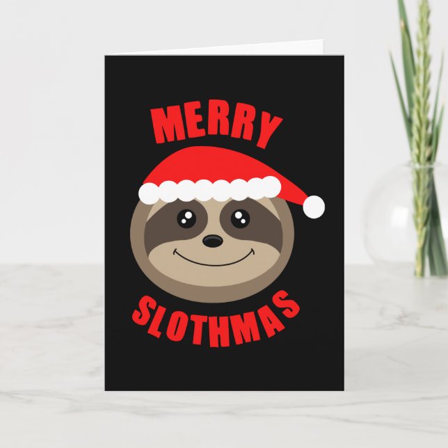 Merry Slothmas Sloth jul Greetings-kort Helgkort (Framsida)
