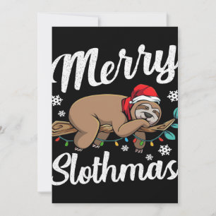 Merry Slothmas Sloth Lazy Julkort