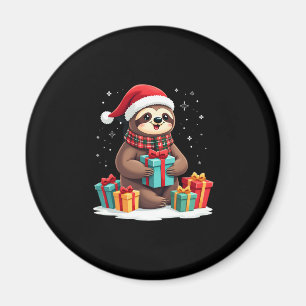 Merry Slothmas söt julslottet Santa hat Julafton Magnet