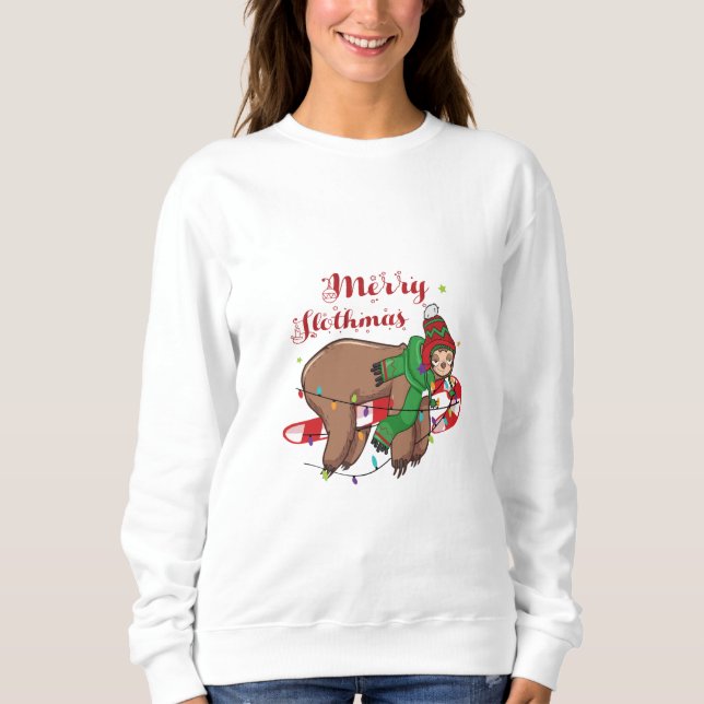 Merry Slothmas T Shirt (Framsida)