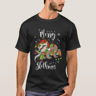 Merry Slothmas T Shirt jul Pajama for Sloth
