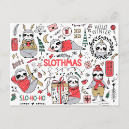 Merry Slothmas vykort