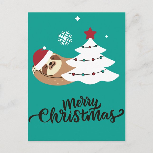 Merry Slothmas vykort (Framsida)