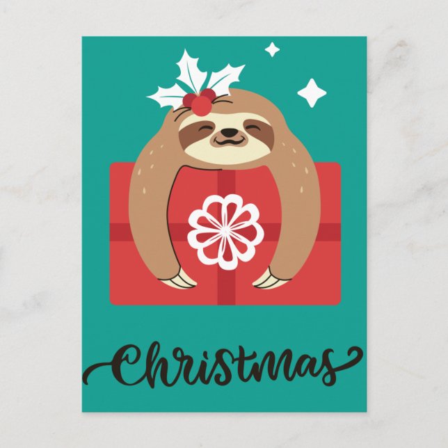 Merry Slothmas vykort (Framsida)