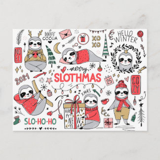 Merry Slothmas vykort