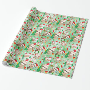Merry Slothmas Wrapping Papper Roll Presentpapper