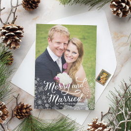 Merry Snöflingor Nyligen-julfotokort Julkort