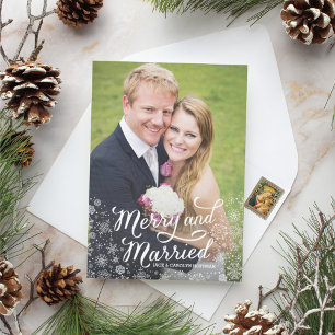 Merry Snöflingor Nyligen-julfotokort Julkort