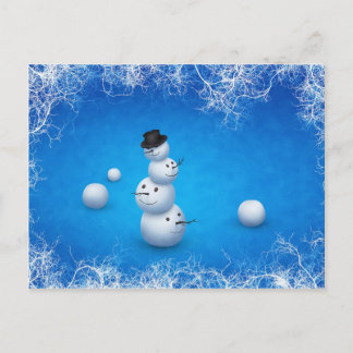 Merry Snögubbe Helg Vykort