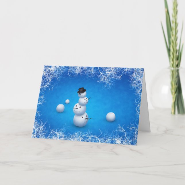 Merry Snögubbe Helgkort (Framsida)