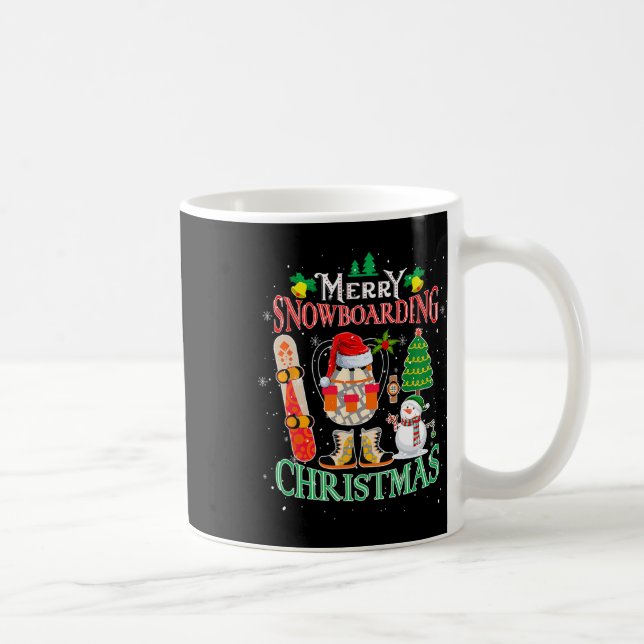Merry Snowboarding jul Santa Hat Costume Sno Kaffemugg (Höger)