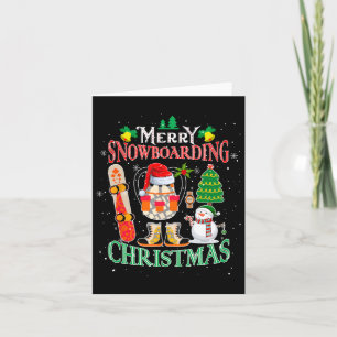 Merry Snowboarding jul Santa Hat Costume Sno Kort