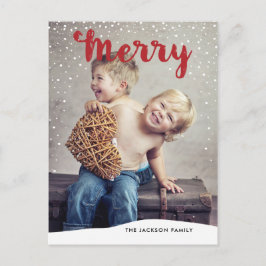 Merry Snowfall Collection Photo Postcard Red Helg Vykort