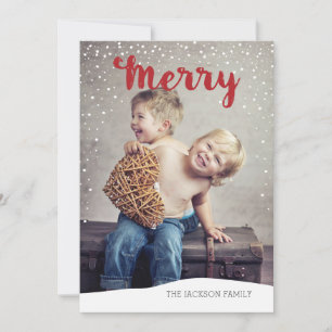 Merry Snowfall Collection Red Photo jul Julkort