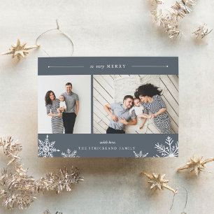 Merry Snowflake Helgdag Photo Card Skiva Julkort