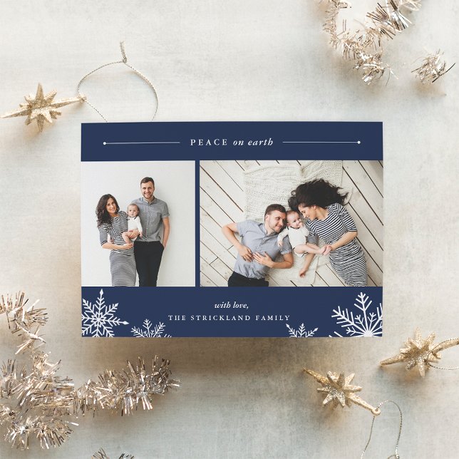 Merry Snowflake Helgdag Photo Card | Tunga Julkort (Skapare uppladdad)