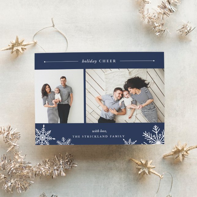 Merry Snowflake Helgdag Photo Card | Tunga Julkort (Skapare uppladdad)