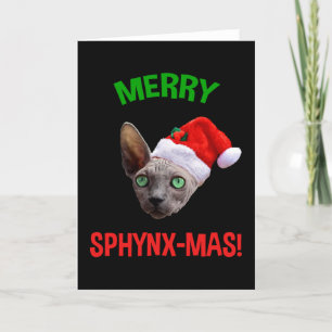 Merry Sphynx-Mas Funny jul Sphynx Cat Lover Helgkort