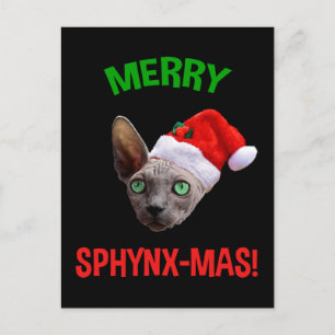Merry Sphynx-Mas Funny jul Sphynx Cat Lover Vykort