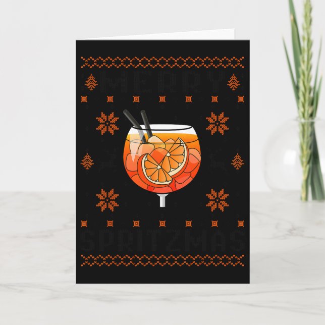 Merry Spritzmas X Ho Ho Heliga Aperoly Julafton Kl Kort (Framsida)