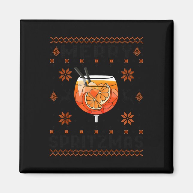 Merry Spritzmas X Ho Ho Heliga Aperoly Julafton Kl Magnet (Framsidan)