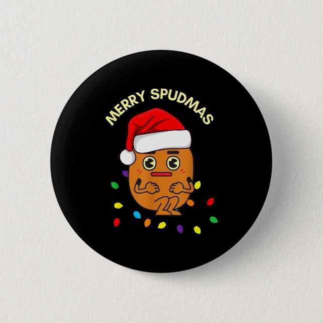 Merry Spudmas Funny Tato Santa Holiday Lights Chri Knapp (Framsida)