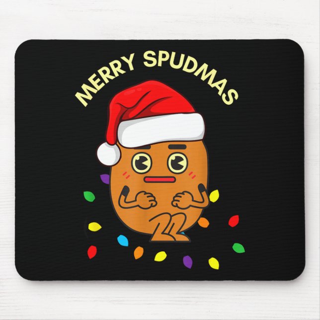 Merry Spudmas Funny Tato Santa Holiday Lights Chri Musmatta (Framsidan)