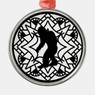Merry Squatch-mas Bigfoot-jul Julgransprydnad Metall