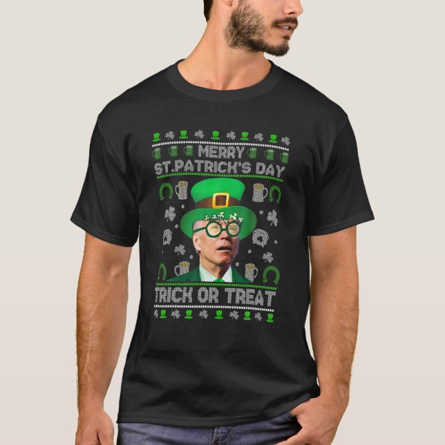 Merry St patrick's day Bus eller godis Biden Lepre T Shirt (Framsida)
