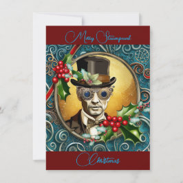 Merry Steampunk julFlat Helgdag Card Julkort