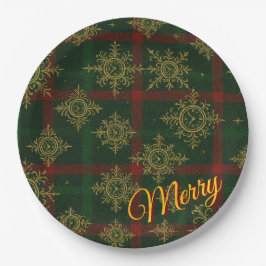Merry Steampunk Snowflake Red och Grönt Tartan