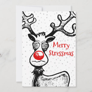 Merry Stressmas med Rudolph-julkort Julkort
