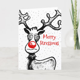 Merry Stressmas Rudolph julfotoport Helgkort