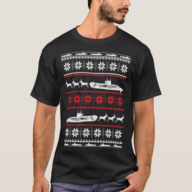 Merry Submarine Job Ugly jul Sweater Funny T T Shirt (Framsida)