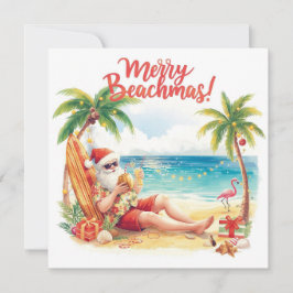 Merry Summer Helgdag Santa på stranden Julkort