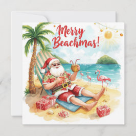 Merry Summer Helgdag Santa på stranden Julkort