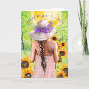 Merry Summer Solstice Litha Wiccan Sabbat Helgdag Kort