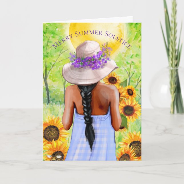 Merry Summer Solstice Litha Wiccan Sabbat Helgkort (Framsida)
