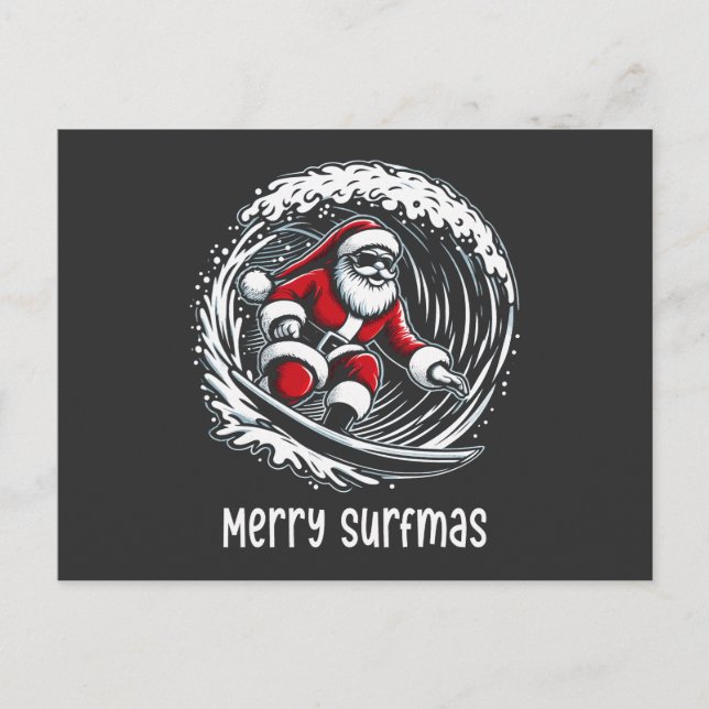 Merry Surfmas Helg Vykort (Framsida)