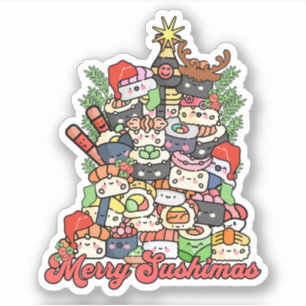 Merry Sushimas Sushi jul Klistermärken