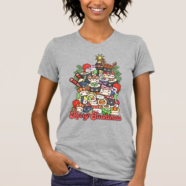 Merry Sushimas Sushi jul T Shirt (Framsida)