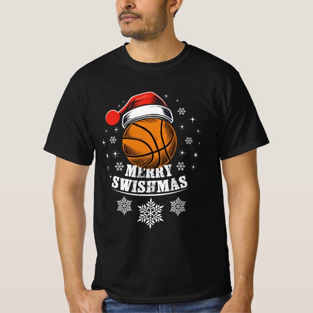 Merry Swishmas, Basket boll Fläkt T Shirt (Framsida)