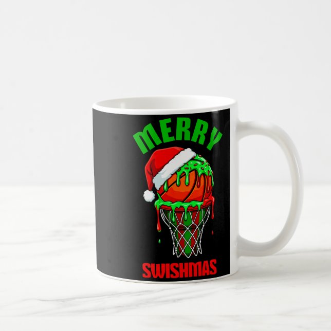 Merry Swishmas Basketball Ugly Christmas Xmas Men  Kaffemugg (Höger)