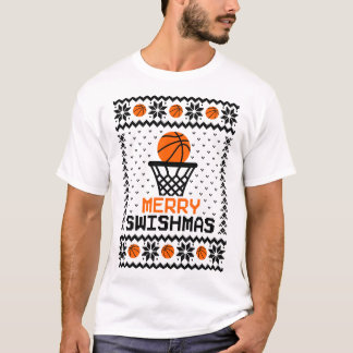 Merry Swishmas Basketball Ugly Sweater T Shirt