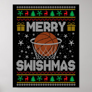 Merry Swishmas Bysketll Ugly jul Sweater Poster