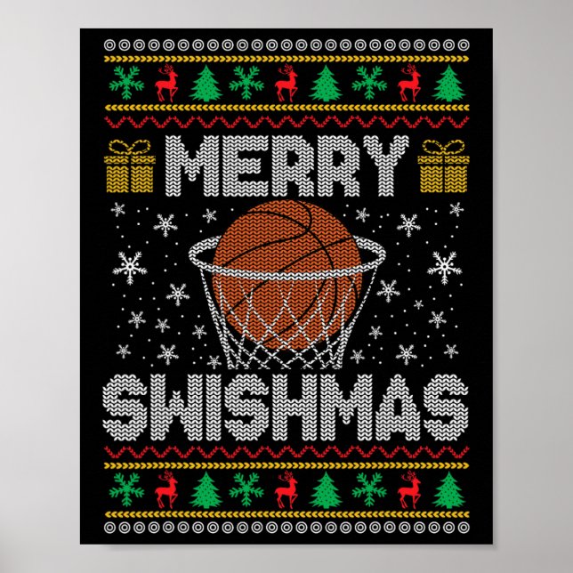 Merry Swishmas Bysketll Ugly jul Sweater Poster (Framsidan)