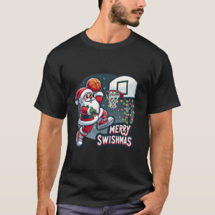 Merry Swishmas Funny jultomten Basketball Pl T Shirt