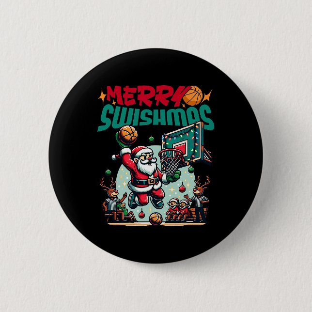 Merry Swishmas jul Julafton Sketll Funny Knapp (Framsida)