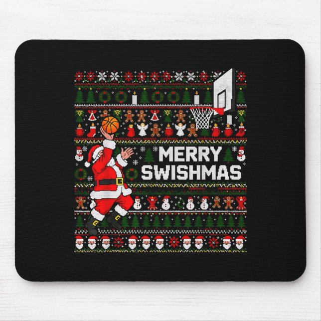 Merry Swishmas Santa Basketball Ugly Sweater Style Musmatta (Framsidan)